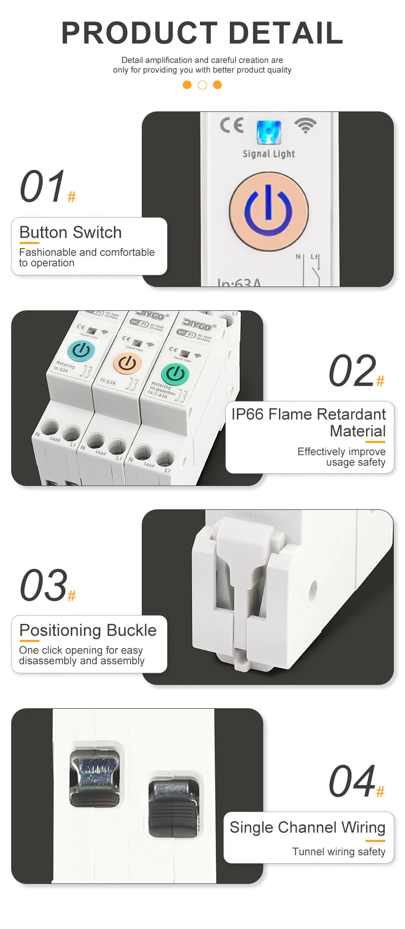 Tuya WIFI Smart Circuit Breaker 1P+N Over-Voltage/Current/Power Protector Under Voltage Protection Voice Remote Control Switch