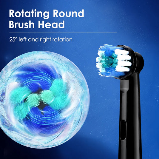 Intelligent Rotating Electric Toothbrush Rechargeable Rotary Brush Compatible with Oral B Replacement Electric Brush Heads