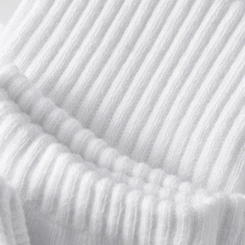 5/10/20 Pairs Neutral Solid Color Round Neck Socks Spring Summer Sweat Absorbing Breathable Comfortable All-season Sports Socks