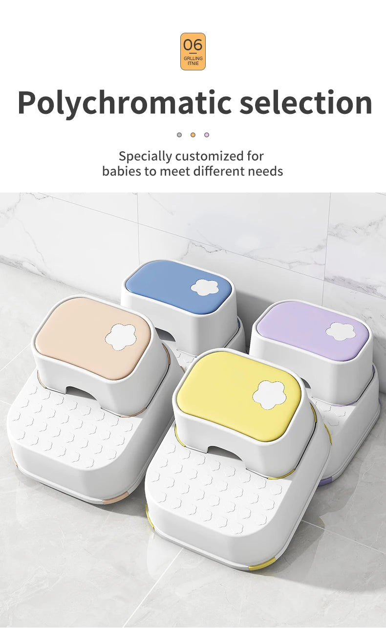 WORTHBUY Kid Step Stool Bathroom Non Slip Safety Training Stool Washing Step Stools For Children Living Room Bathroom Furniture