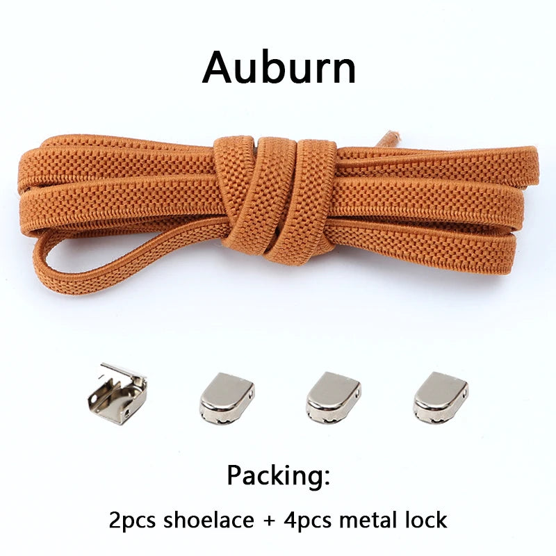 1 Paar Schnürsenkel ohne Binden, Metallschnallen, elastisch für Sneaker, Einheitsgröße für Erwachsene und Kinder, Schnell-Schnürsenkel, Lazy Sport Gummischnürsenkel