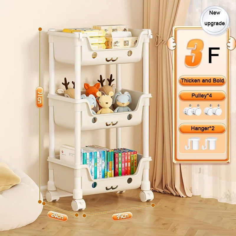 Toy Storage Trolley Bookshelf Snack Rack For Children Storage Organizer Bathroom Accessories Closet Organizer Kitchen Storage - Shoppiline