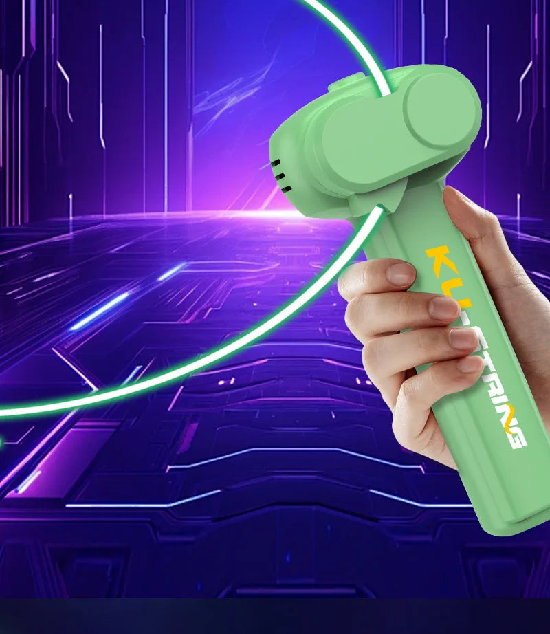 USB Rechargeable Glow String Launcher Toy Luminous Rope Shooter ABS Decompression Fidget Toy 3M Yarn for Kids Adults Party Gift