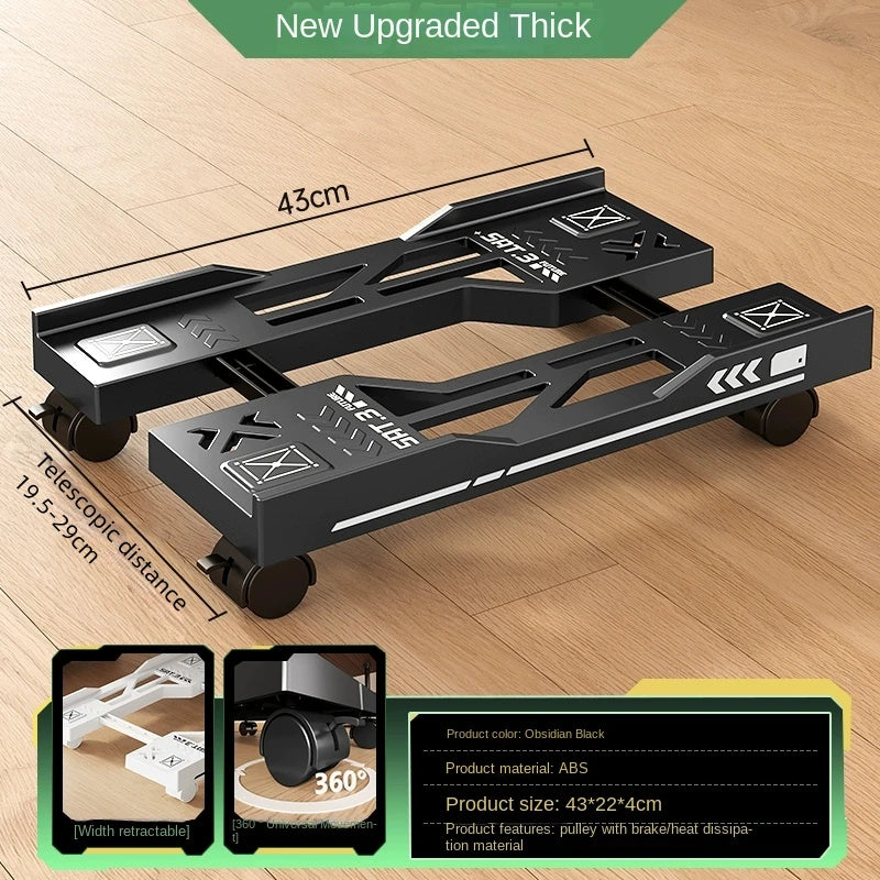Mobile PC Tower Stand Adjustable Shelf Computer CPU Holder Telescopic Desktop Stand Computer Bracket Cart With Rolling Caster - Shoppiline