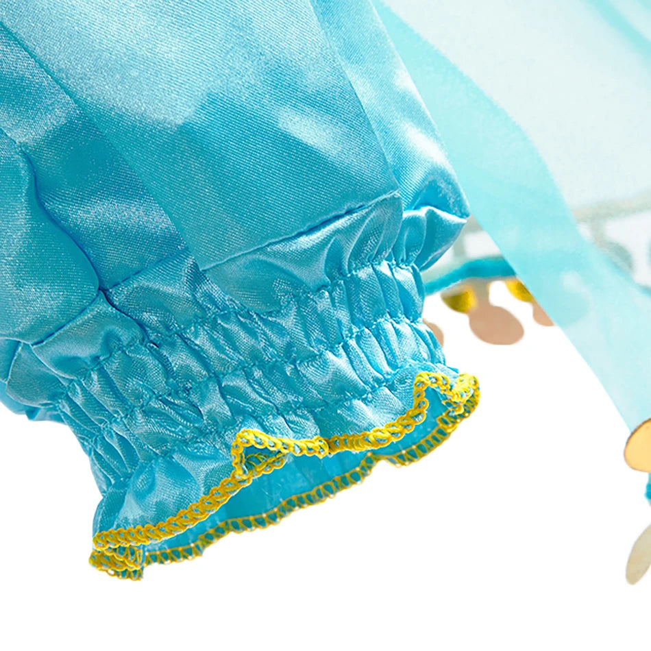 Kinder Arabische Prinzessin Kleid Mädchen Halloween Jasmin Kostüm Kinder Karneval Cosplay Party Verkleidung Mädchen Pailletten Festzug Outfit