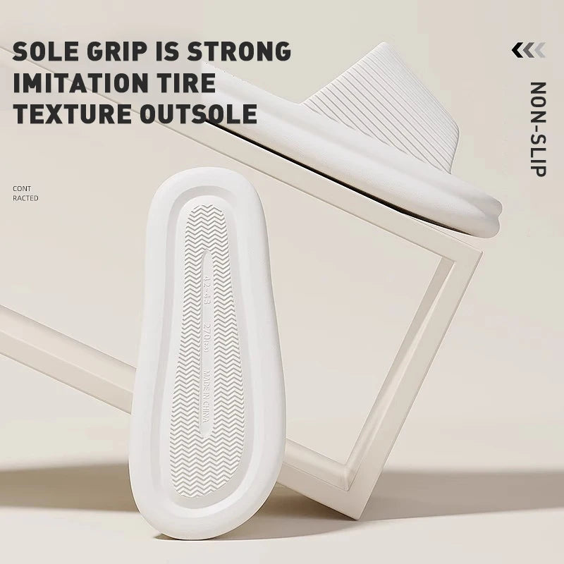 Summer Lovely Solid Color Home Slippers For Women Men Non-slip EVA Bathroom Slides Females Concise Light Sandals Couples Shoes