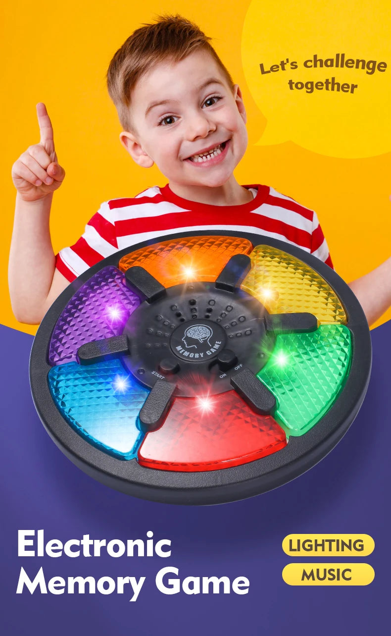 Puzzle and Memory Training Machine - Parent child Interactive Thinking Development Brain Toy - Creative Flash Sound - Mini Elect
