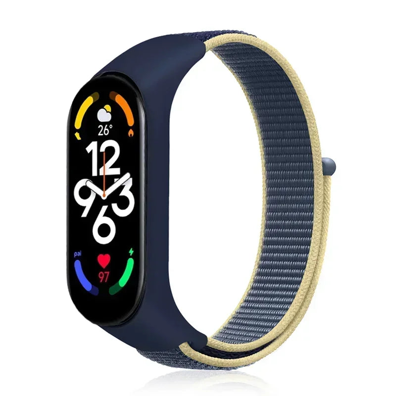Nylon loop Mi band 4 5 6 Strap Replacement Soft Adjustable Wrist Watchband Pulsera correa For Xiaomi Mi band 3 4 5 6 7 Bracelet