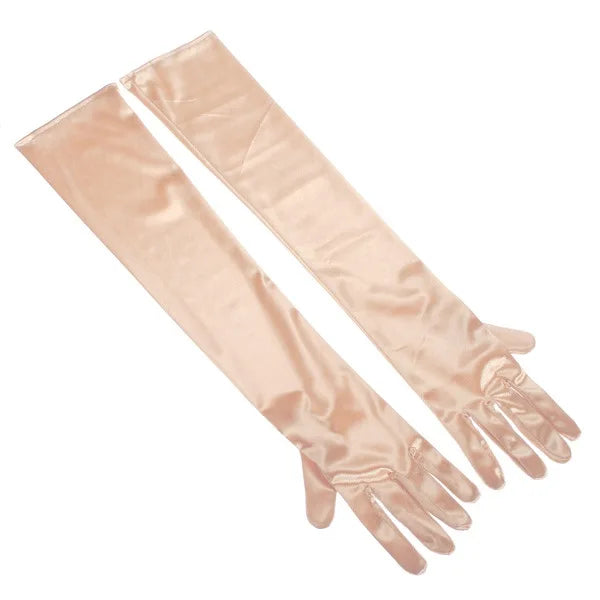Élégants Gants de Mariée Longs en Satin Blanc Ivoire pour Femmes, Gants de Soirée Opéra Bal Costumé à Doigts Complets, 1 Paire