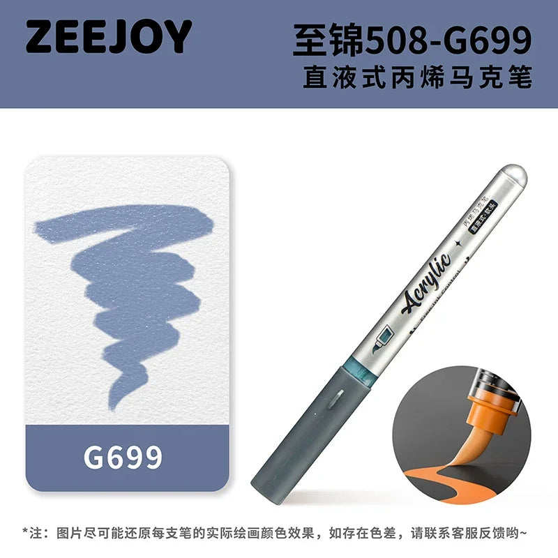 ZEEJOY 120/12/1 Colors Direct Liquid Acrylic Marker Pens Waterproof Pen Soft Brush Nib for Manga School Art Supplies Stationery