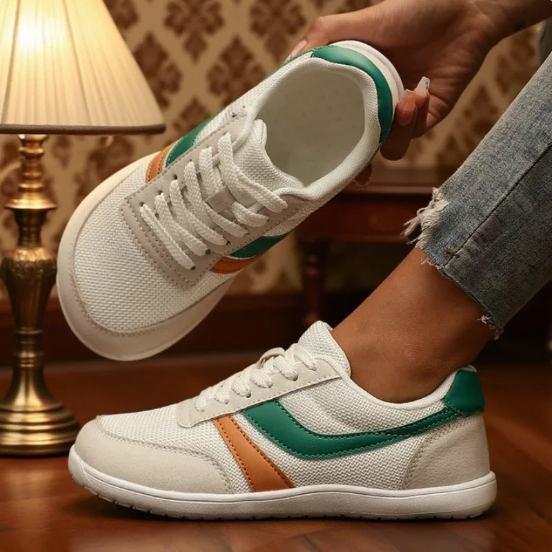 Damen-Sneaker Barfuß Freizeit Weit Modisch Canvas Flacher Board-Schuh 2025 Neu Breite Zehenpartie Atmungsaktiver Mesh-Laufschuh