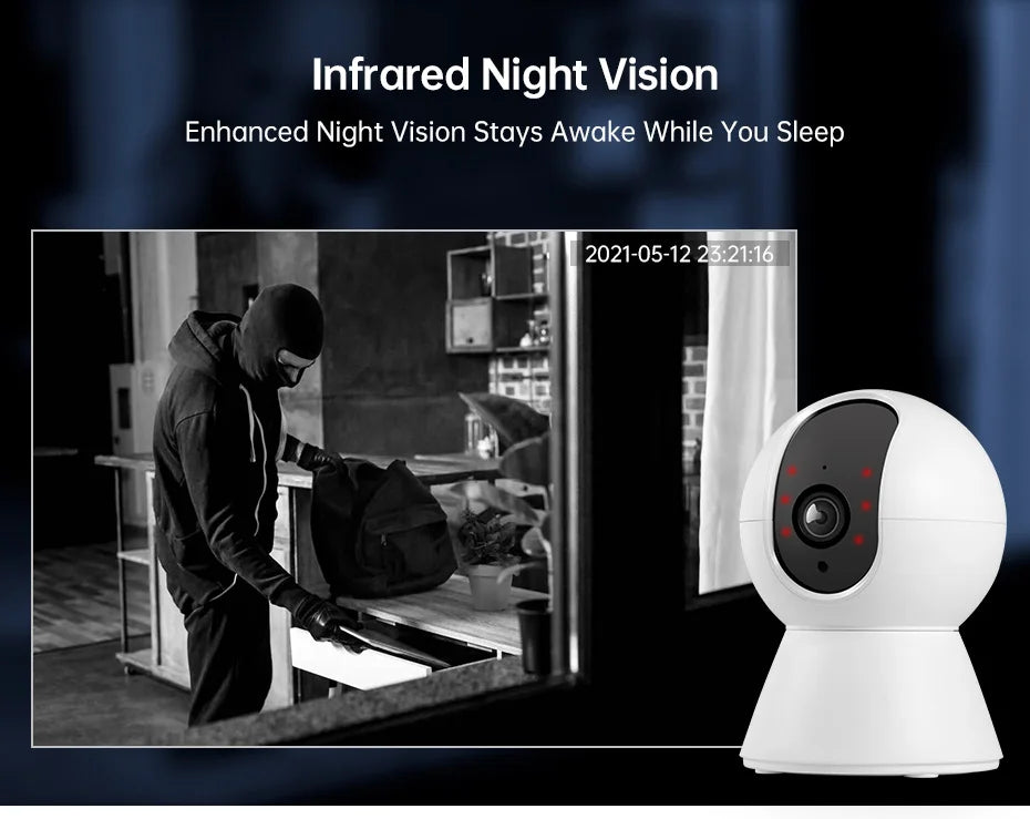 KERUI 5MP 4K WiFi IP Camera Works With Tuya Indoor Wireless Smart Home Security Human Detect Surveillance Camera Auto Tracking - Shoppiline