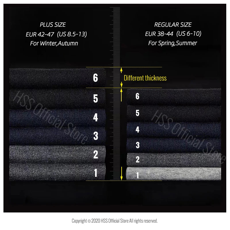 HSS Lot de 5/10 paires de chaussettes en mélange de coton pour hommes, noires, d'affaires, douces, respirantes, pour l'été et l'hiver, grande taille (6.5-14)