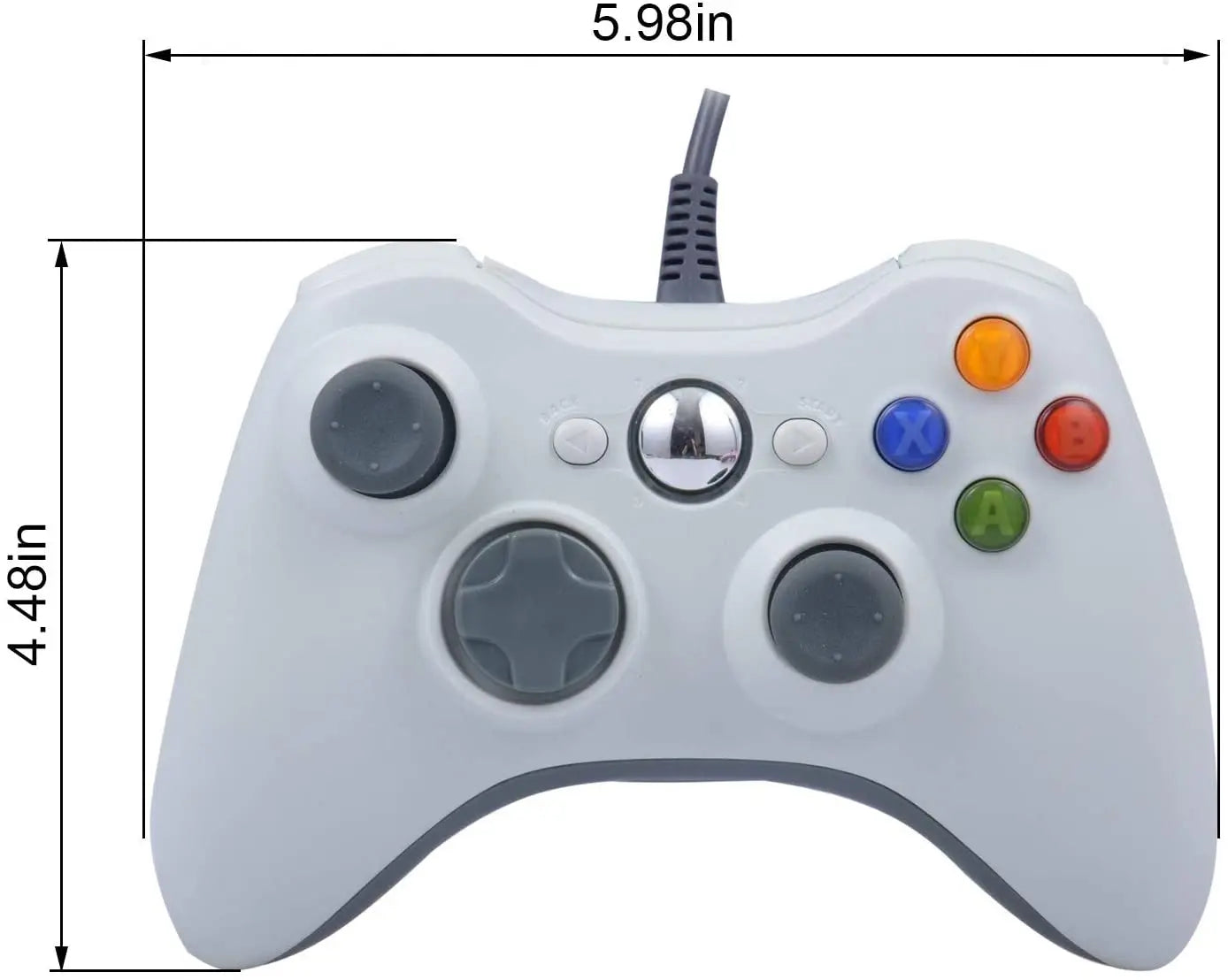 Wired Game Controller for Xbox 360 with Dual-Vibration,Compatible with Xbox 360/360 Slim&PC Windows 7,8,10,11