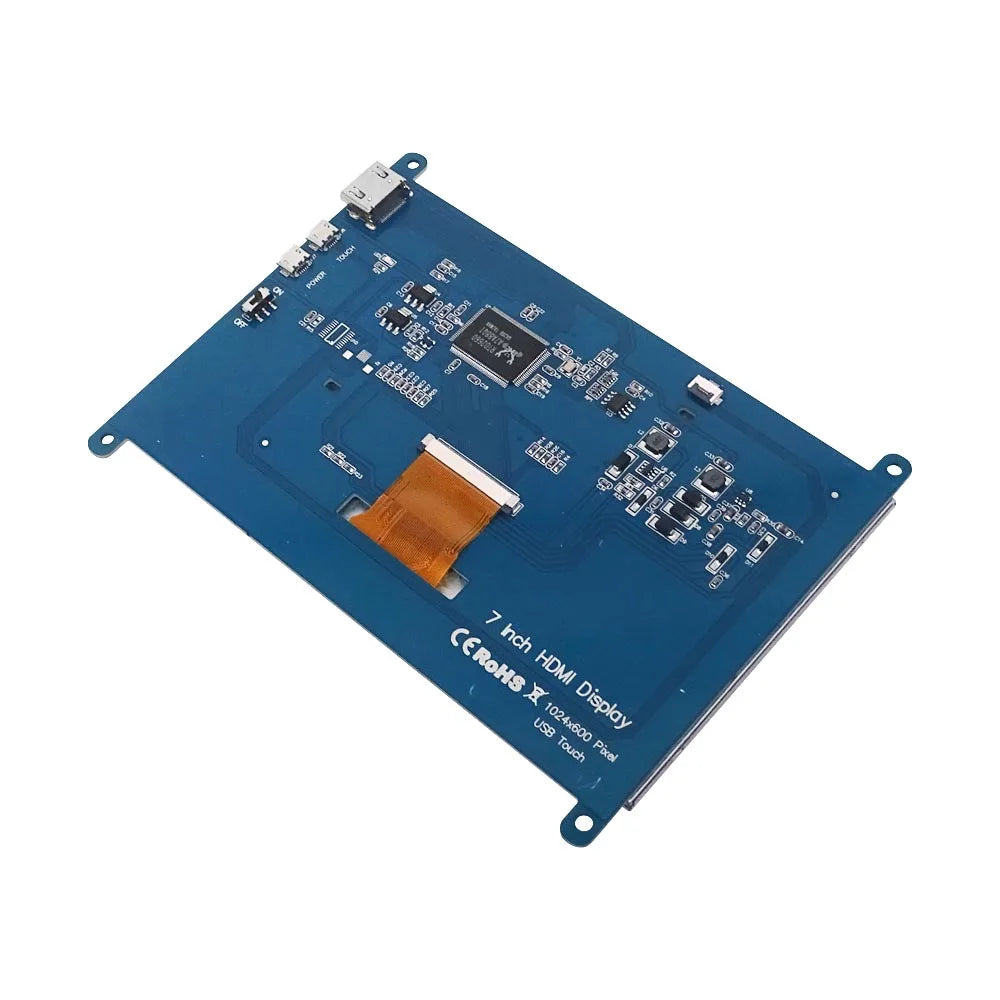 7 Inch Raspberry Pi 4/3/2/B/B+/A+ Monitor 1024x600 IPS 5-Points Capacitive Touchscreen Drive Free HDMI Display For Win 7/8/10 - Shoppiline