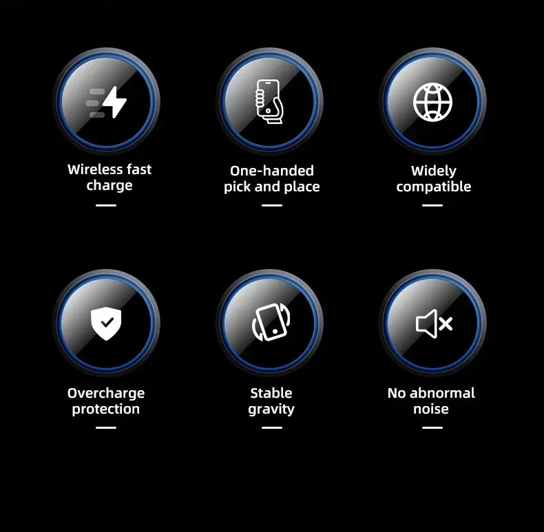 VIKEFON Car Wireless Charger Car Phone Holder for iPhone 17-12 Pro Max 11 Pro X MAX 8 7 Plus Intelligent Infrared Phone Holder - Shoppiline