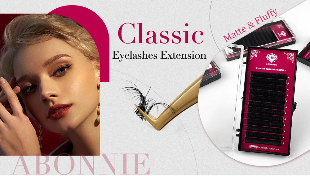 Abonnie Classic Eyelashes Extensions Individual Volume Lashes Fluffy Ultra Soft Eyelash Extensions