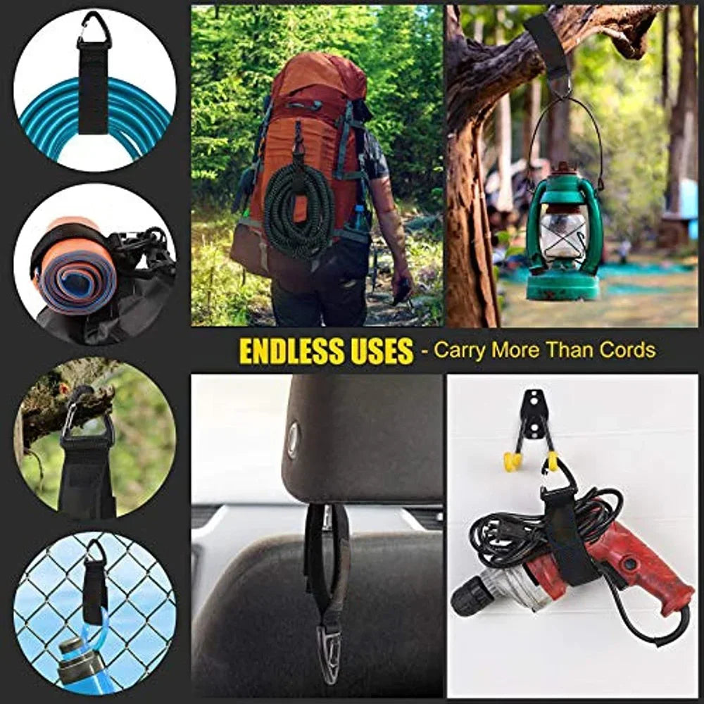 Heavy Cable Cord Storage with Triangle Buckle Wire Manager Power Cord Management Nylon Belt Keychain Straps for Cable Hoses