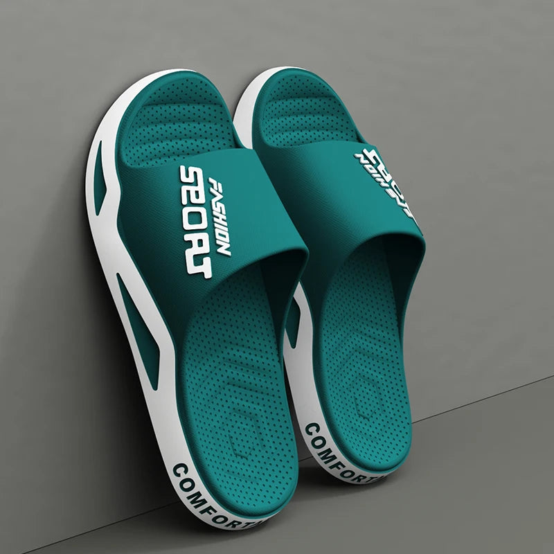 Men's Summer Fashion Slippers for Home ,Soft Soles, PVC Durable Material, Outdoor Sports and Leisure Beach Shoes for Couples