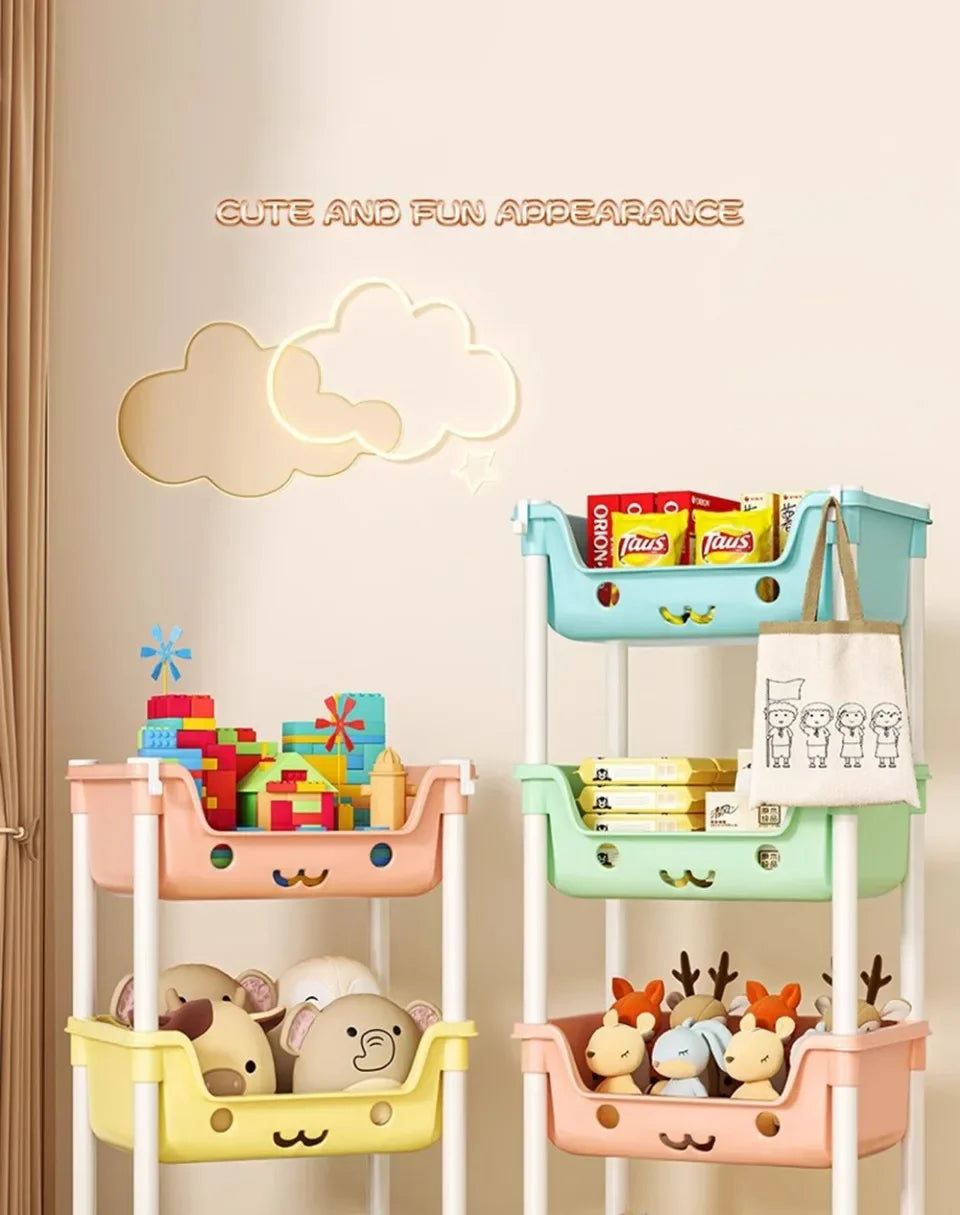 Toy Storage Trolley Bookshelf Snack Rack For Children Storage Organizer Bathroom Accessories Closet Organizer Kitchen Storage - Shoppiline
