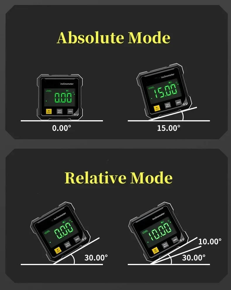 NEW 2-Side Magnetic Digital Angle Gauge With Laser Electronic Protractor Horizontometer Inclinometer Angle Ruler Slope Measuring