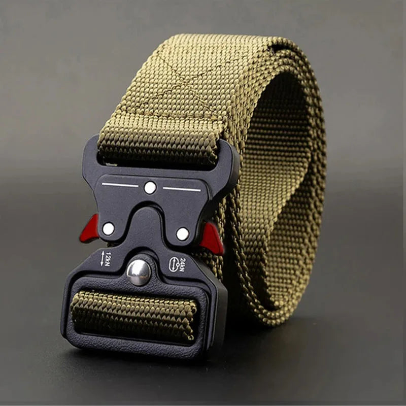 1 Piece Men's Tactical Sports Belt, Quick Release Symmetrical Buckle, Polyester Fiber, Suitable for Outdoor Training Military