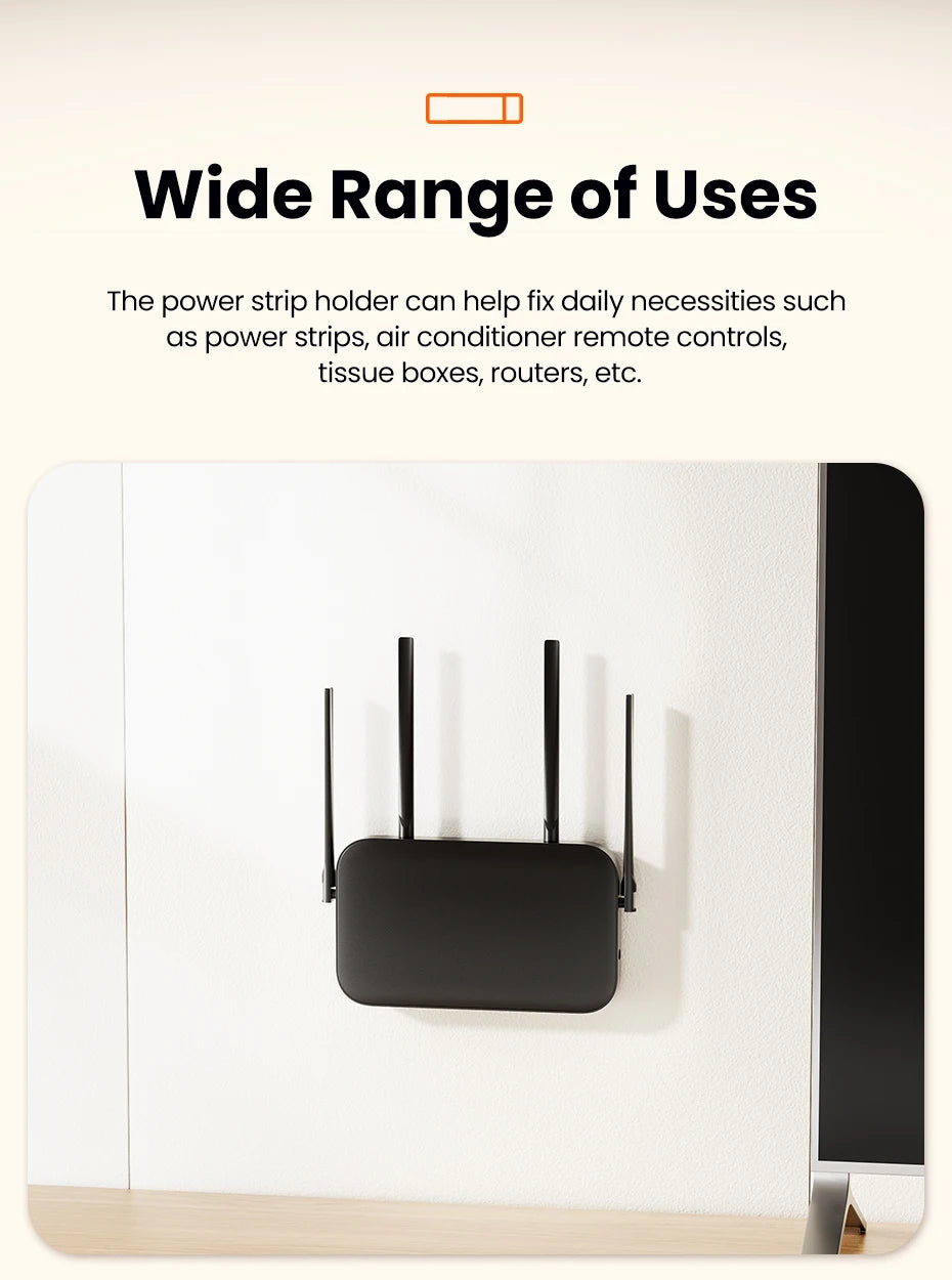 Toocki Power Strip Holder 1/2/3 Pcs Desk Charging Cable Organizer Wall-hanging Plug Fixer Self-Adhesive Storage Holders for Room