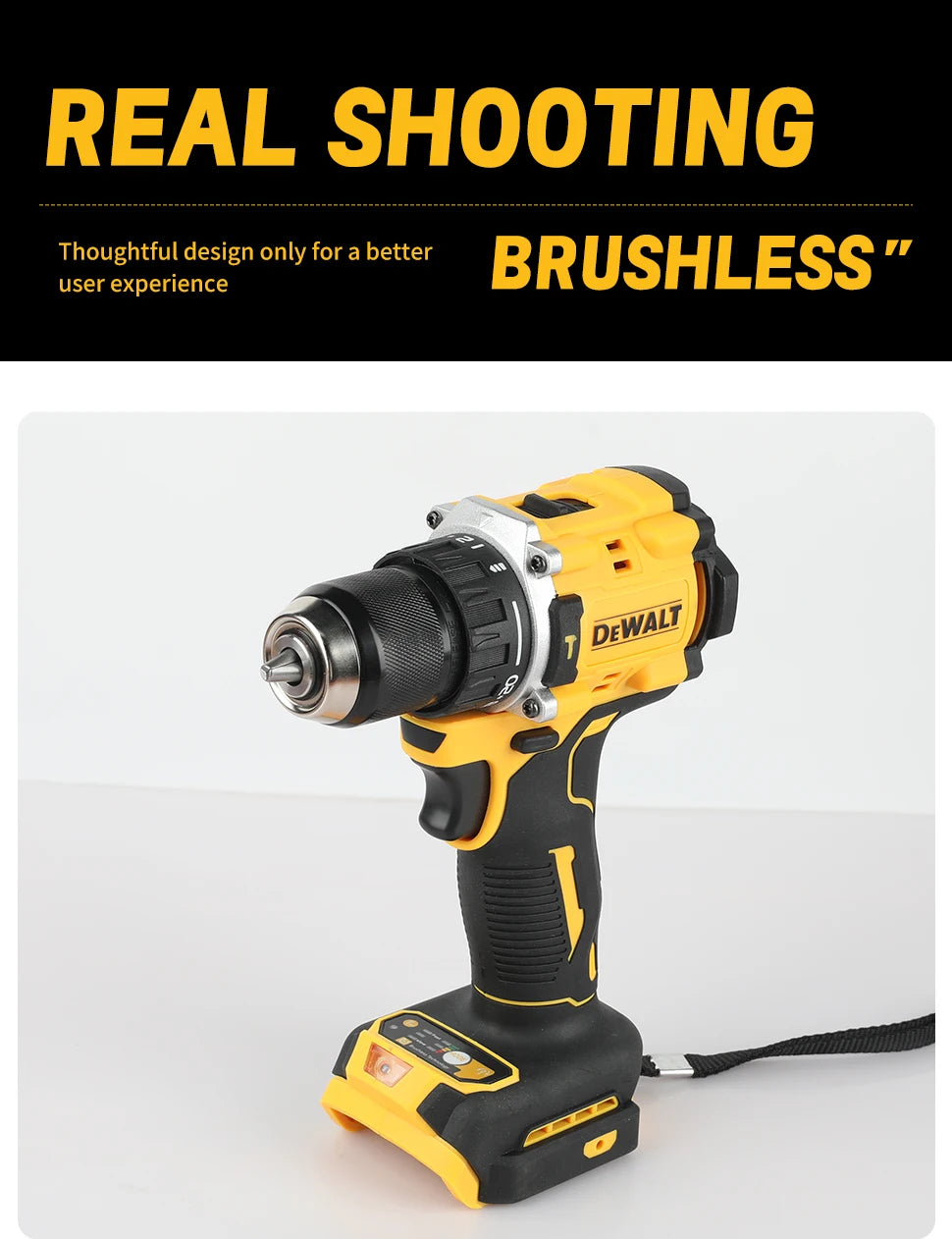 DEWALT Lithium Battery 20V Rechargeable Brushless Compact Electric Screwdriver Hand Drill Impact Drill DCD805 - Shoppiline