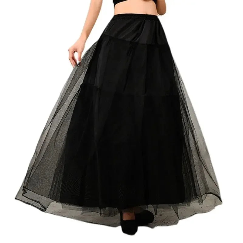 1pc Women's White Satin Underskirt For Bridal Dress, Wedding, Cosplay, A-line Petticoat With Three Steel Hoops