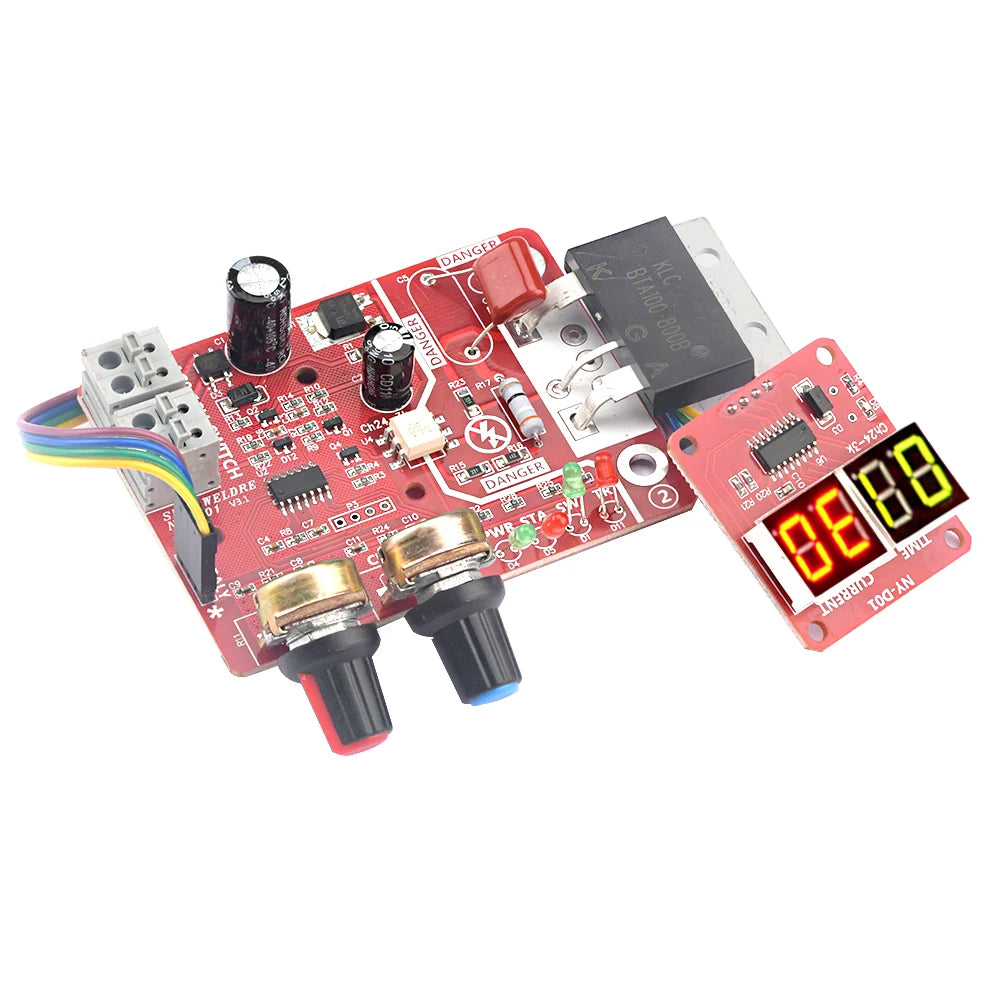 AC9-12V DIY NY-D01 Control Board 40A/100A Spot Welding Machine Control Board Welder Panel Adjust Time Current Digital Display - Shoppiline