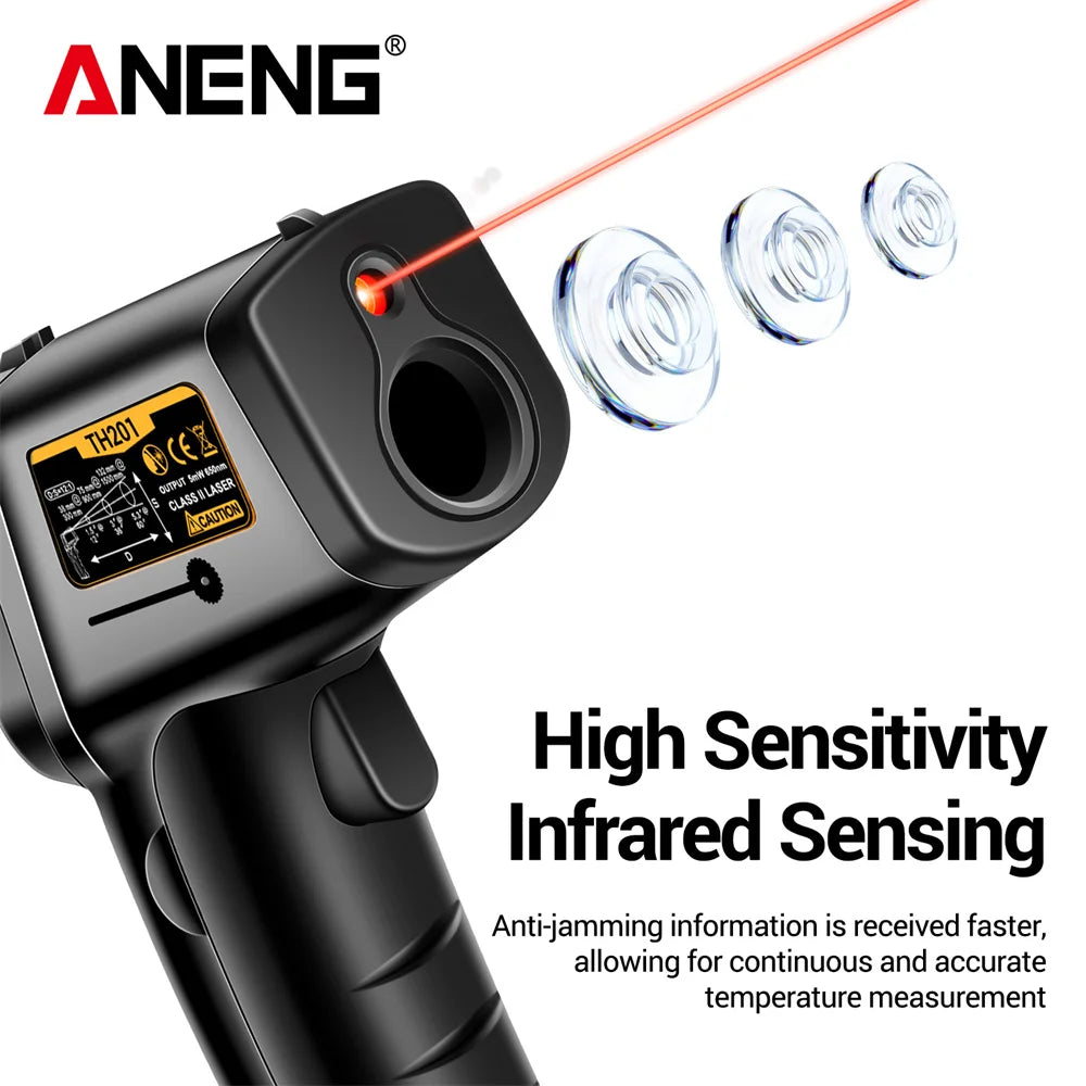 ANENG TH201 Thermometer Celsius Display Digital Infrared Thermometer Highly Sensitive Non-contact Temperature Measuring Gun Tool - Shoppiline