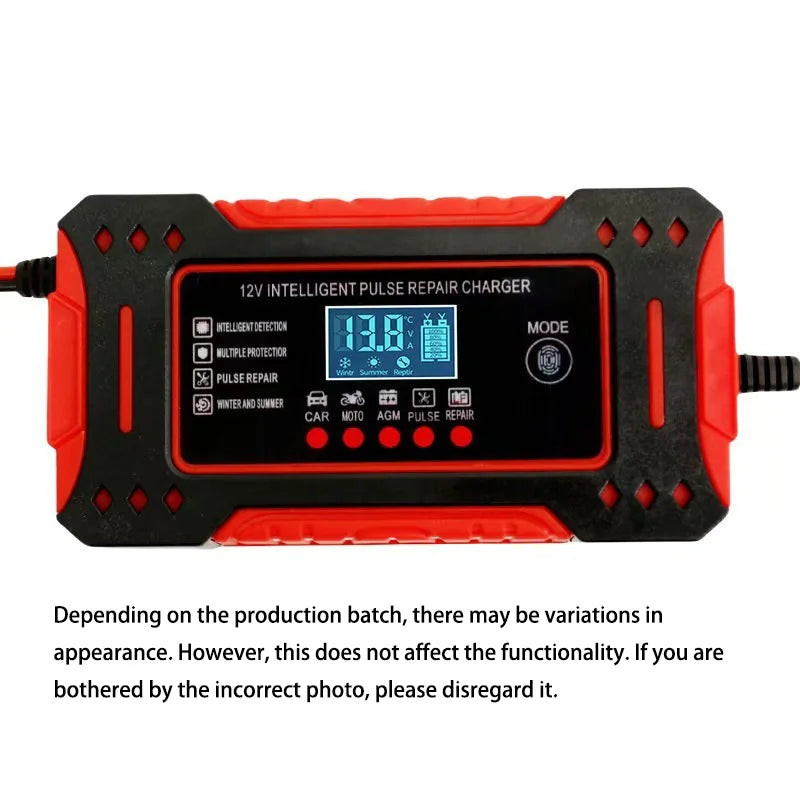Batteriereparatur LCD-Anzeige 6A 12V Intelligentes Auto-Batterieladegerät Auto- und Motorrad-Batterieladeeinheit Blei-Säure