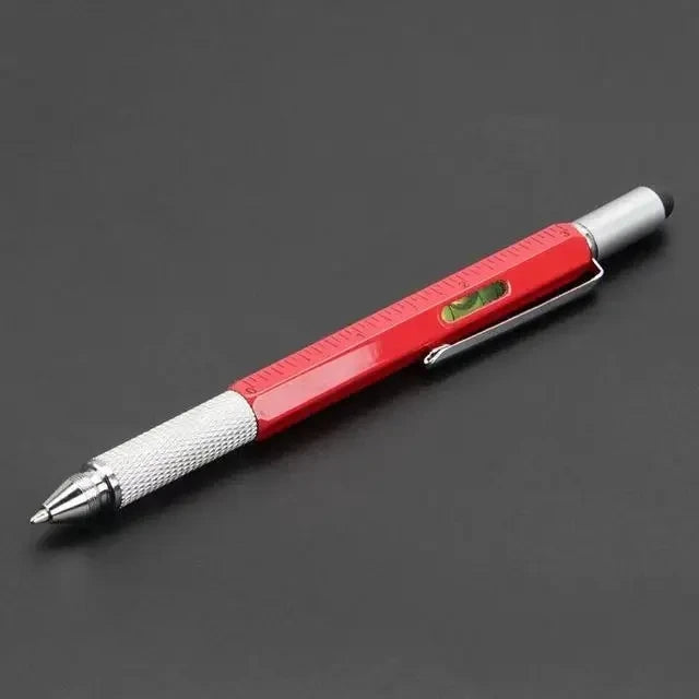 7 In1 Multifunction Ballpoint Pen with Modern Handheld Tool Measure Technical Ruler Screen Stylus Screwdriver Touch Spirit Level