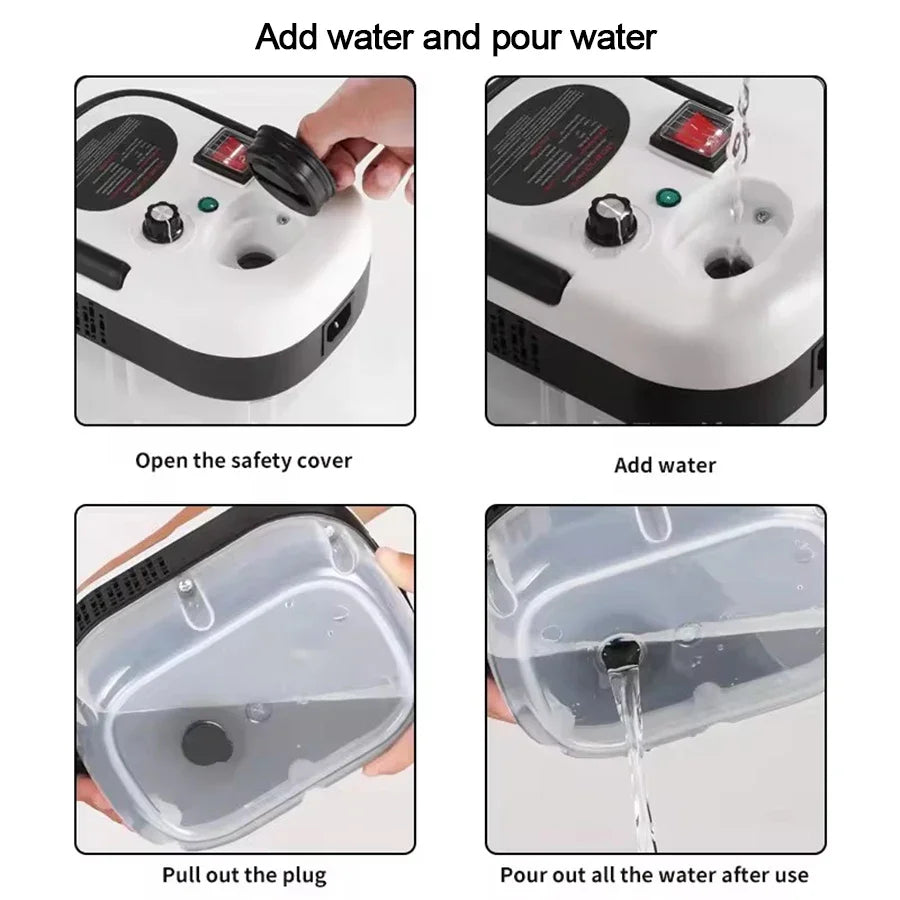 Portable Handheld Steam Cleaner High Temperature Pressurized Steam Cleaning Machine With Brush Heads For Kitchen Car - Shoppiline