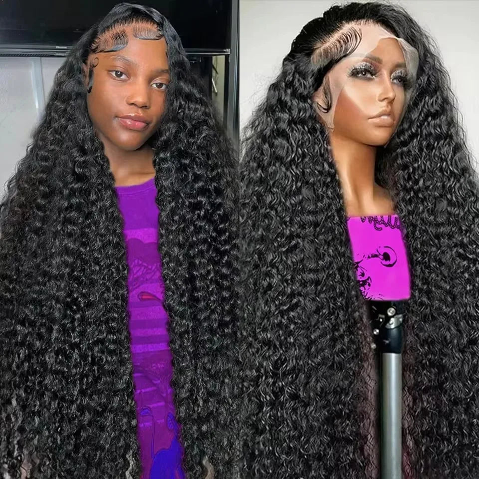 200% Density 13x6 13x4 Deep Wave Hd Lace Frontal Wigs Human Hair 30 40 Inch Wet And Wavy Loose Water Wave Lace Front Wig 360 Curly Lace Frontal Human Hair Lace Wigs For Women Human Hair 100% Human Hair