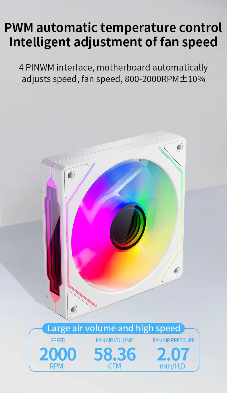 Teucer Infinite Mirror 120mm 5V 3Pin ARGB PC Case FAN 12V 4Pin PWM 800-2000RPM 12cm Chassis CPU Water Cooling Ventilator
