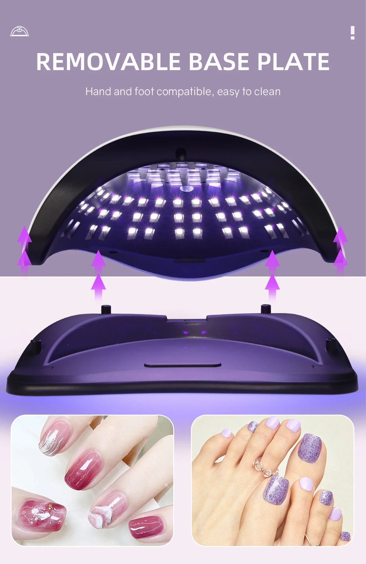 Lampe à ongles UV LED 380W 81 LED, séchoir à ongles pour vernis gel, 4 réglages de minuterie, lampe à ongles UV professionnelle, lumière à ongles à capteur automatique