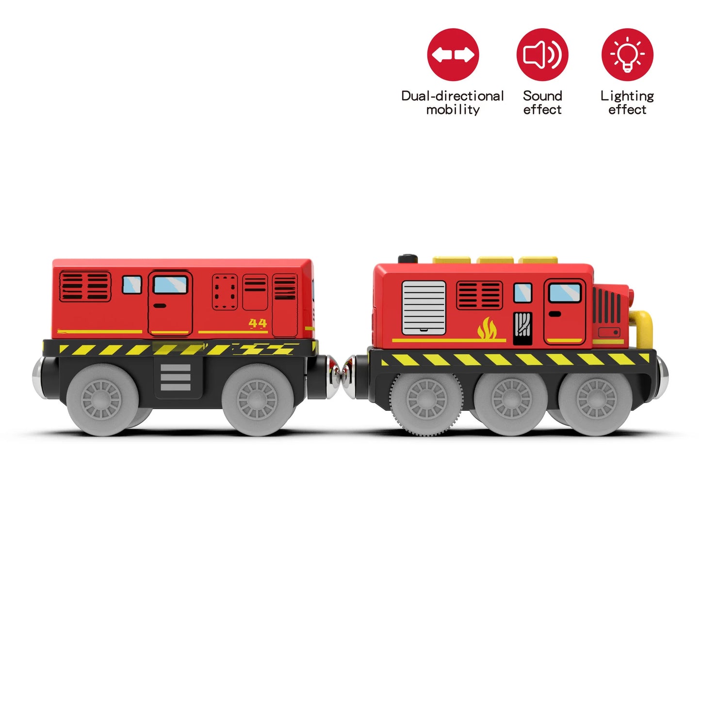 Kid Magnetic Electric Train Car Locomotive Wooden Track Slot Diecast Railway With Two Carriages Wood Toy Gift - Shoppiline