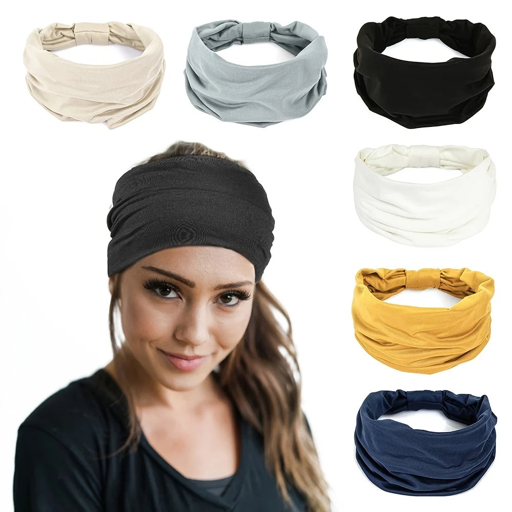 Bandeaux larges pour femmes, antidérapants, doux, élastiques, pour yoga, course, sport, entraînement, gym, turbans, bandanas