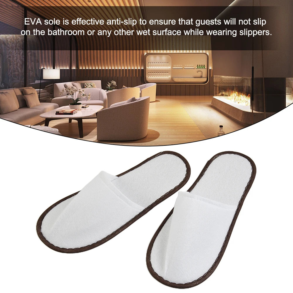 10Pair Lot Hotel Slippers Men Womens random color Velvet Travel Disposable Cotton Home Hospitality Shoes Cheap SPA Guest Slides - Shoppiline