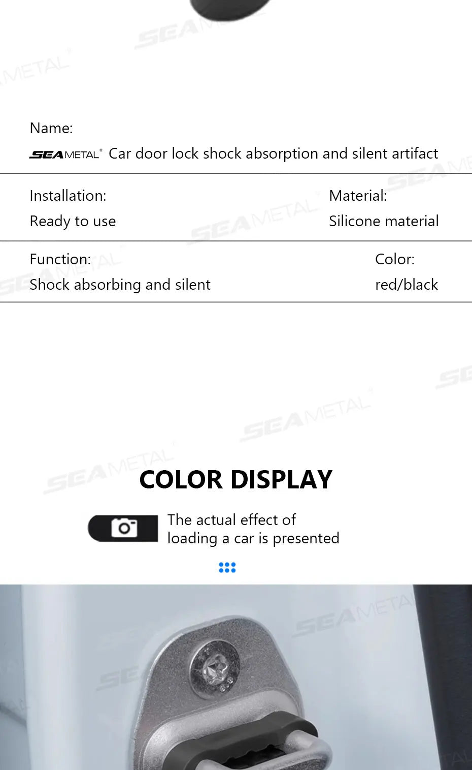 SEAMETAL Car Door Shock Absorber Universal Car Door Buckle Soundproof Deadener Damper Cushion Anti-Vibration Buffer Pad