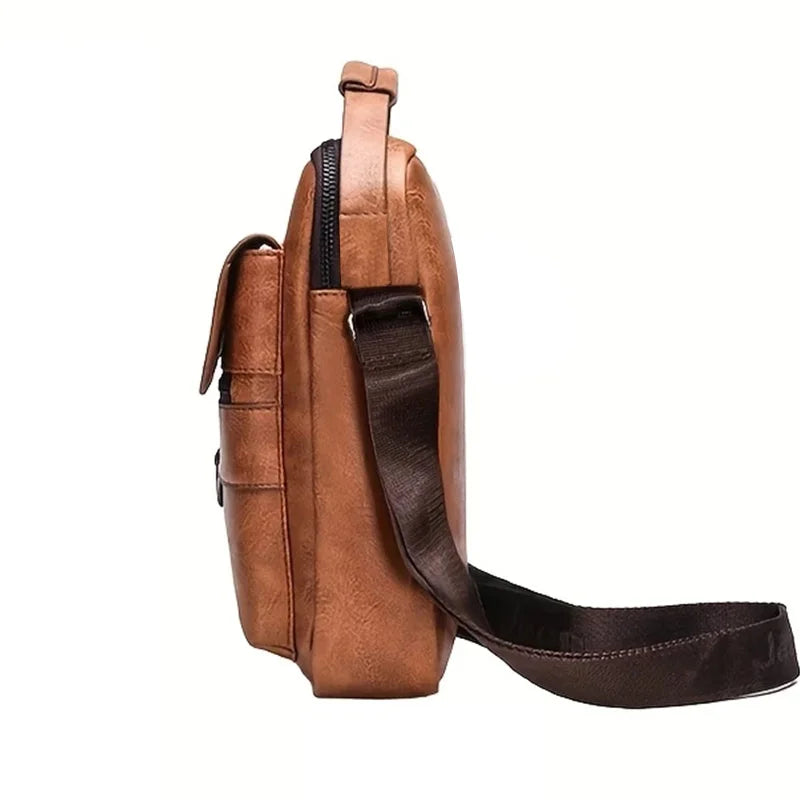 Neutraler Business-Schultertasche für Damen und Herren, geeignet für Geschäftsreisen, aus PU-Material