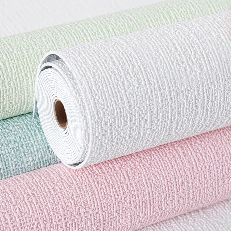 50cm solid linen foam 3D self-adhesive thickened wall sticker PVC waterproof background wall renovation wallpaper
