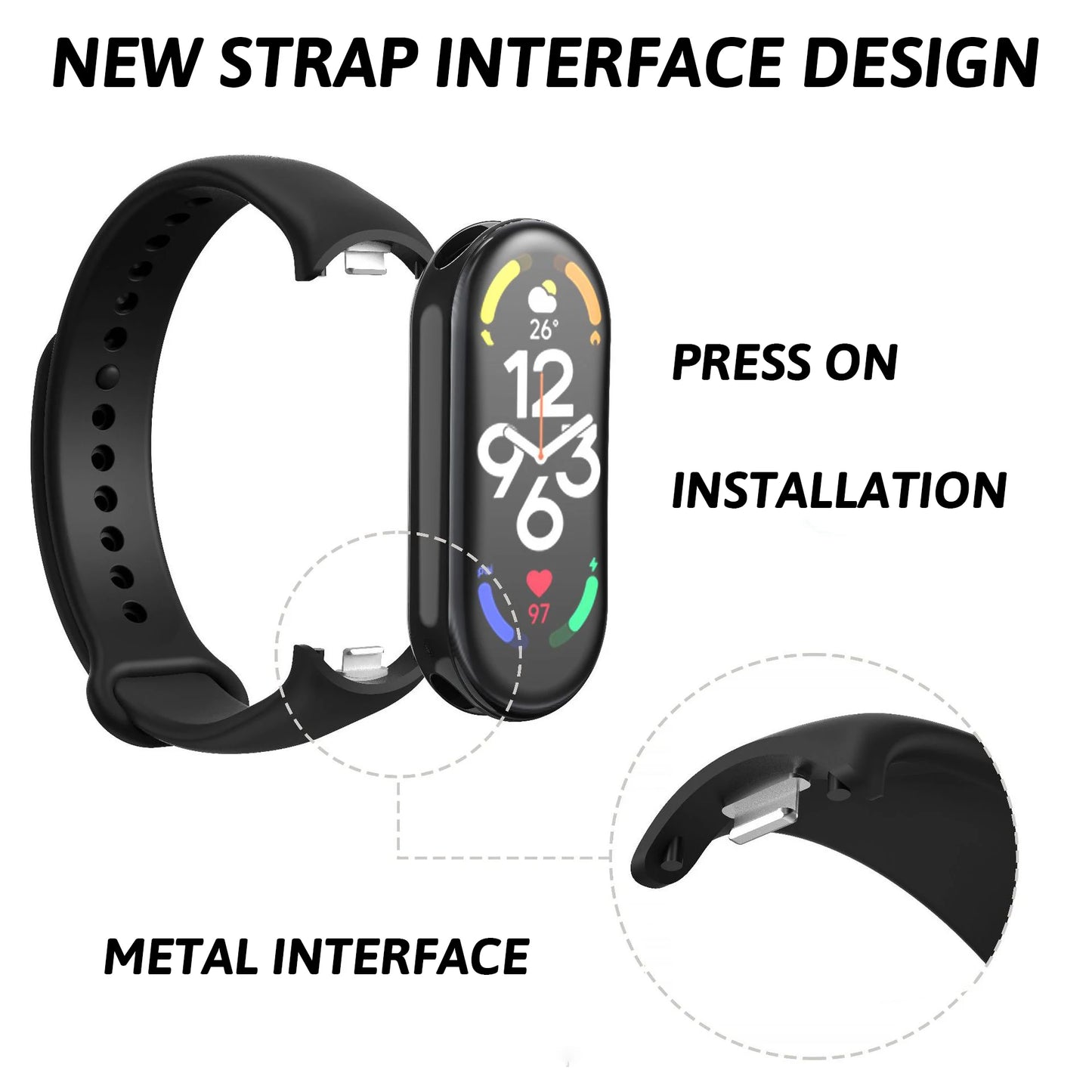 Bracelet en silicone pour Xiaomi Mi Band 10 9 8 Bracelet NFC Sport en caoutchouc pulseira Correas Accessoires Xiaomi Smart Band 10 9 8