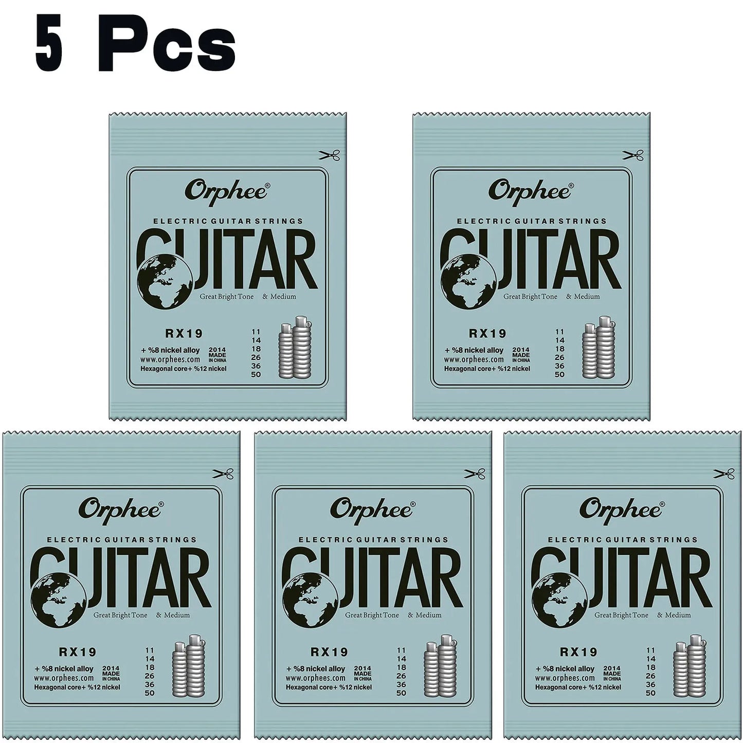 Orphee 1/5/10 Pcs Electric Guitar Strings Set RX Series Hexagonal Carbon Steel 6 String for Electric Guitar Accessories&Parts