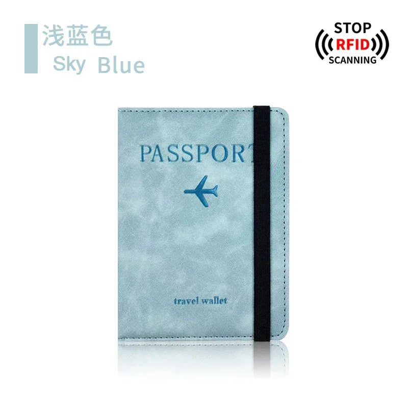 Rfid Blocking Protection Travel Passport Credit Holder Cover Case Business PU Leather Women Men Ticket Protective Accessories