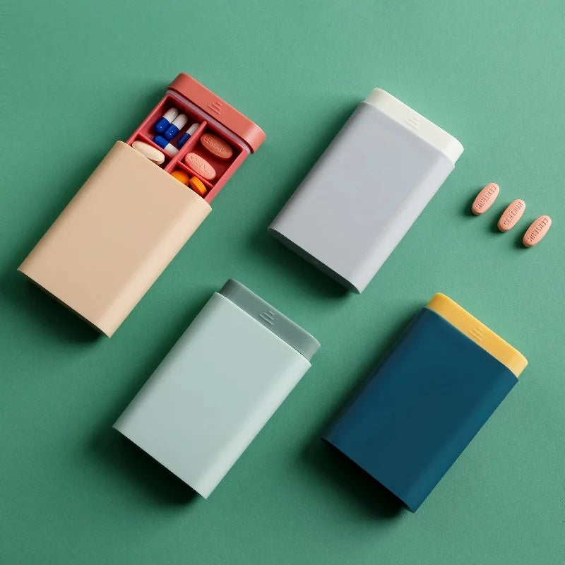 Mini Kleiner tragbarer Reise-Vitaminbox Pillendosen Behälter Organizer Aufbewahrung Tablette 7 Tage 6 Fächer Medizin Fischöle