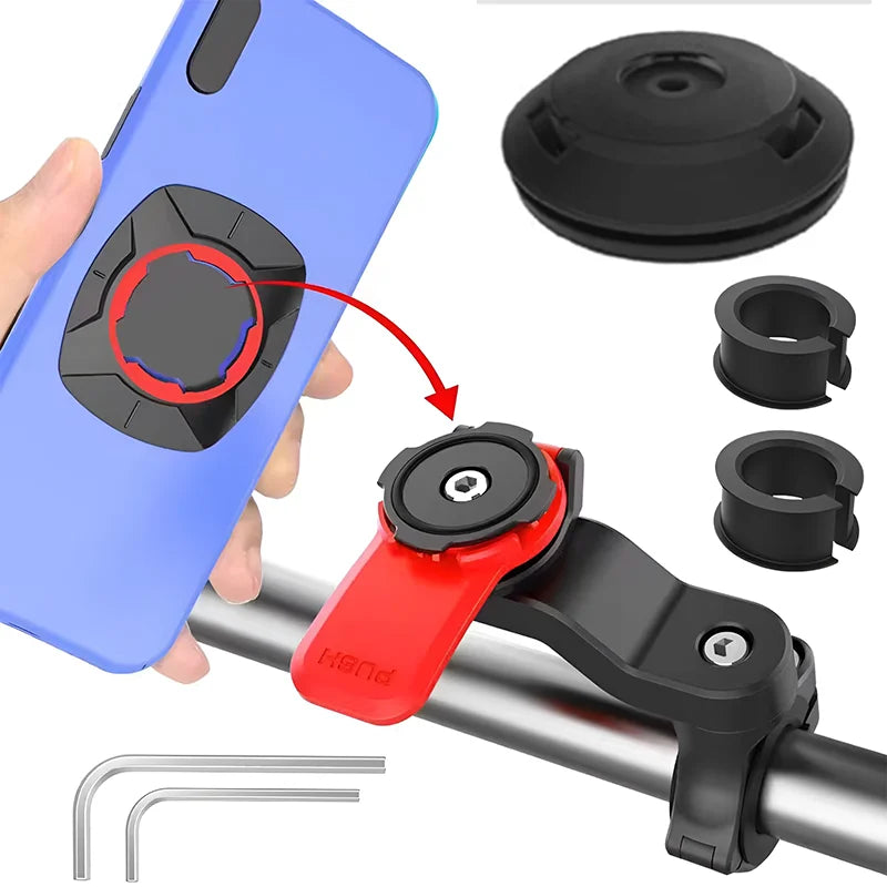 Universal Bicycle Mount for Bicycle and Motorcycle Phone Holder, Mobile Phone Holder for MTB 360° Rotatable for MTB or Road Bike