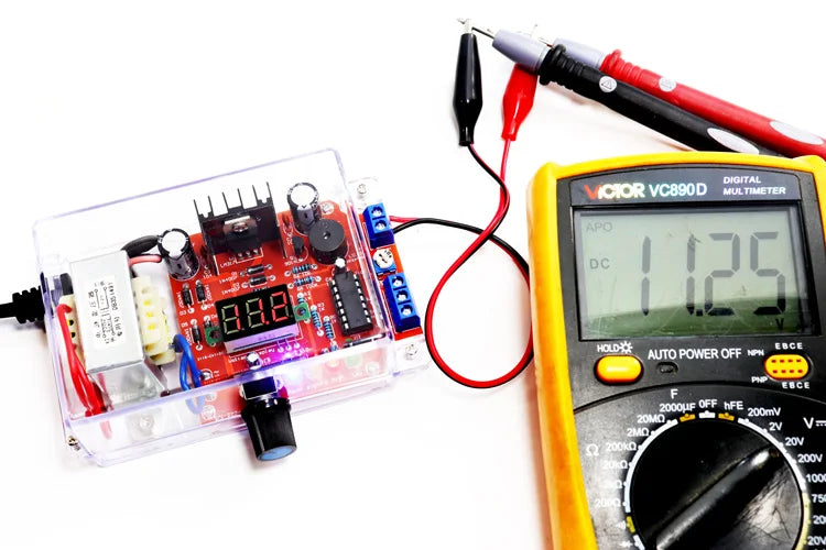 Electronic DIY LM317 Adjustable Voltage Regulated Kit DC Step-down Power Supply Making Parts With Case Soldering Assembly 220V - Shoppiline
