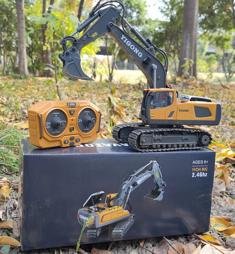 4WD Remote Control Excavator 4x4 Alloy Dump Truck Bulldozer Radio Model RC Car Construction Vehicle Toy Children Kids Gifts - Shoppiline